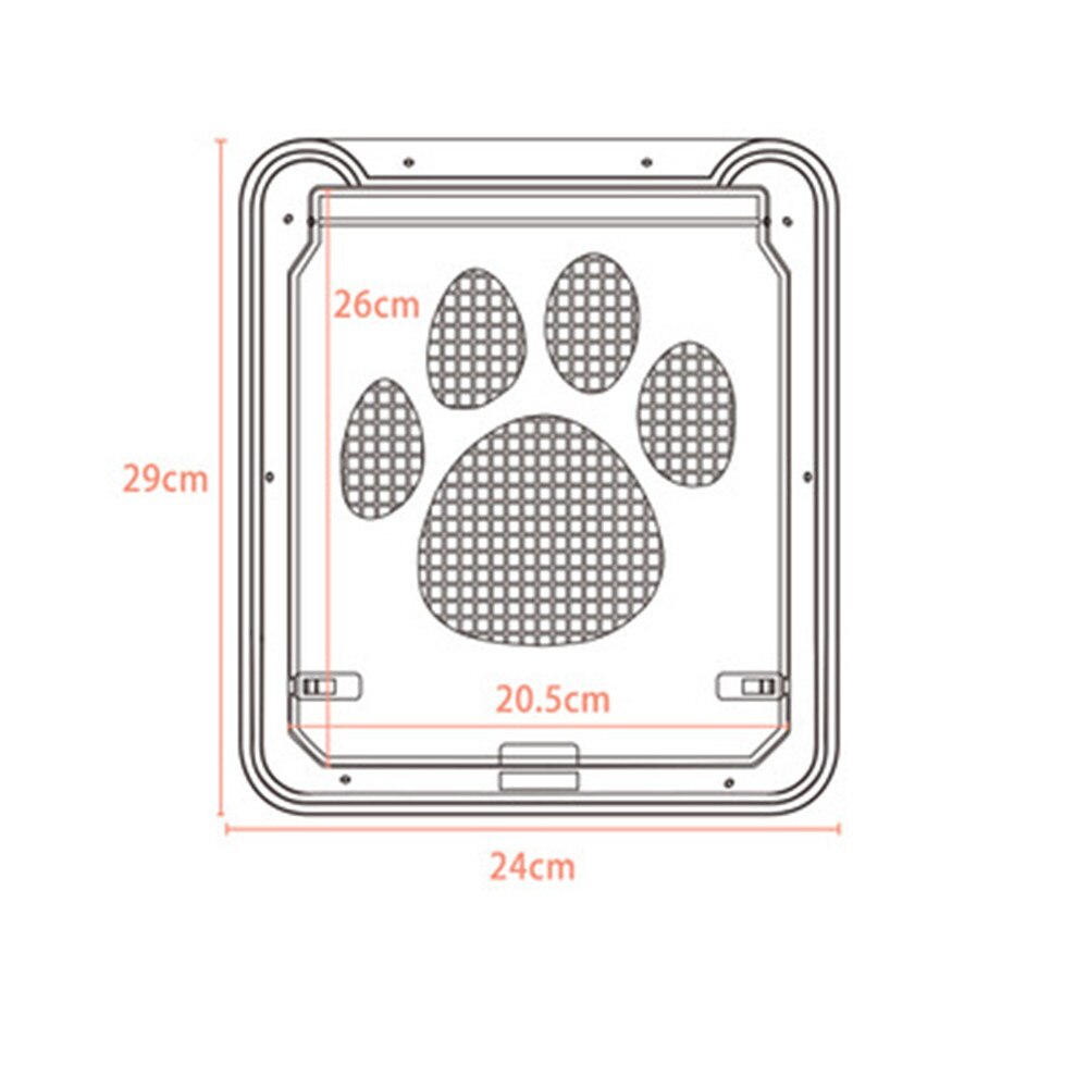 Pet Door Gate Magnetic Lockable Safe Animal Gate Anti-bite Dog Cat Gate House Enter Freely Fence Window Mesh Pet Supplies Black