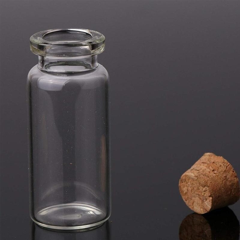 10 stücke Glas Flasche Mit Verbund Kork Rohr Flasche DIY Halskette Flasche Lagerung Mit Holz Stopper Kork Verschlossenen Rohr Flaschen