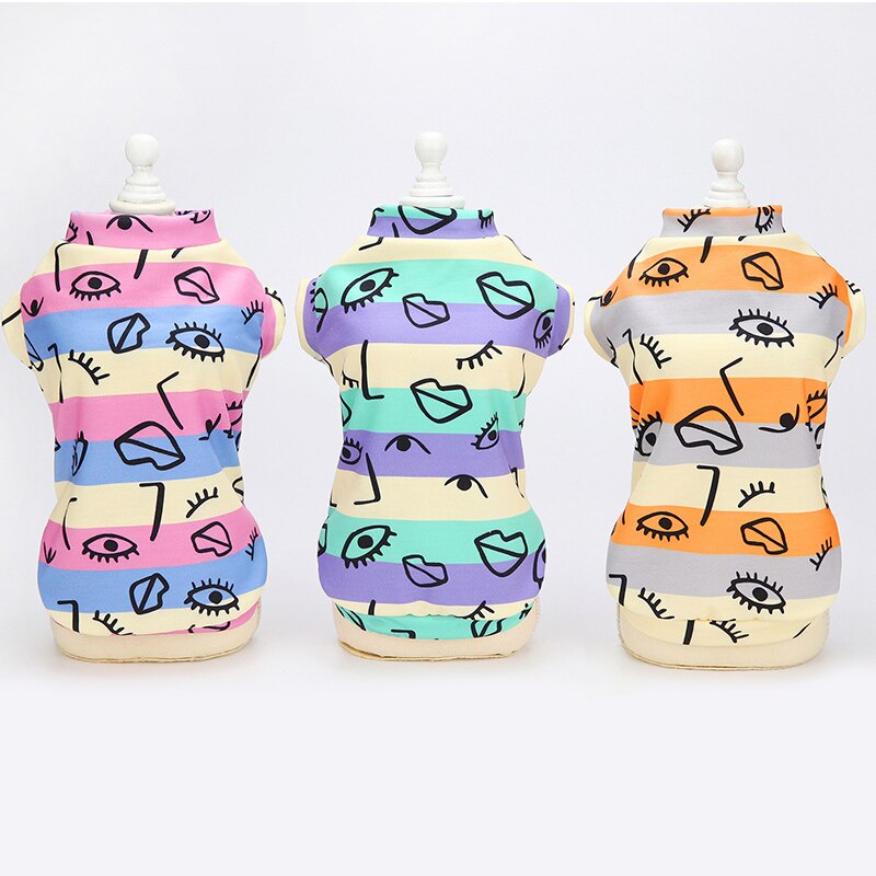 Printed Dog Shirt Graffiti Dog Clothes for Chihuahua French Bulldog Outfit Summer Spring Pet Costume