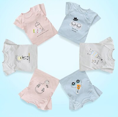 T-shirt pour bébés garçons, imprimé dessin animé, en coton, vêtements d'extérieur, 3 pièces, XL313, été: 3M