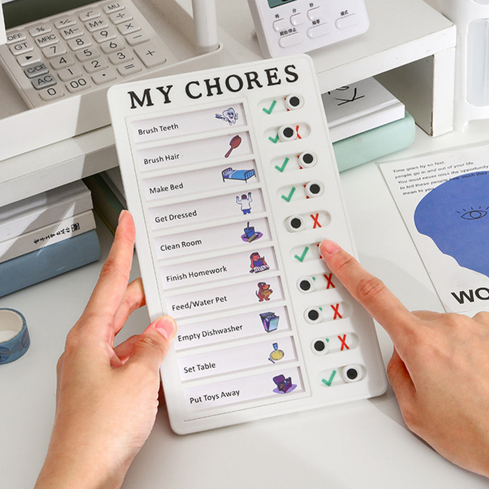 Reusable Memo Pad Chores Checklist Daily Planner Memo Chore Chart Detachable Board for Kid Self-discipline Routine Planning Card