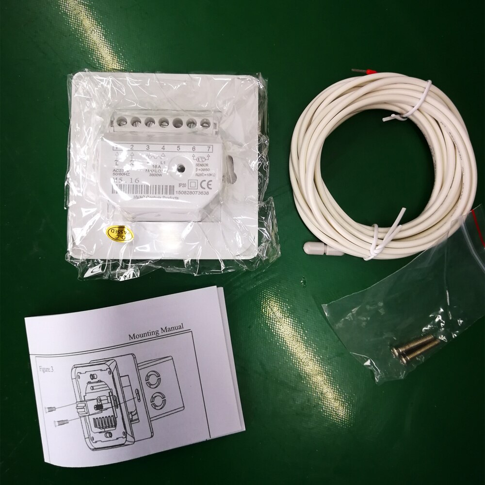 M5 Room Floor Heating Thermostat Mechanical Temperature Controller Infrared Warm Floor with 3m External NTC Sensor Probe