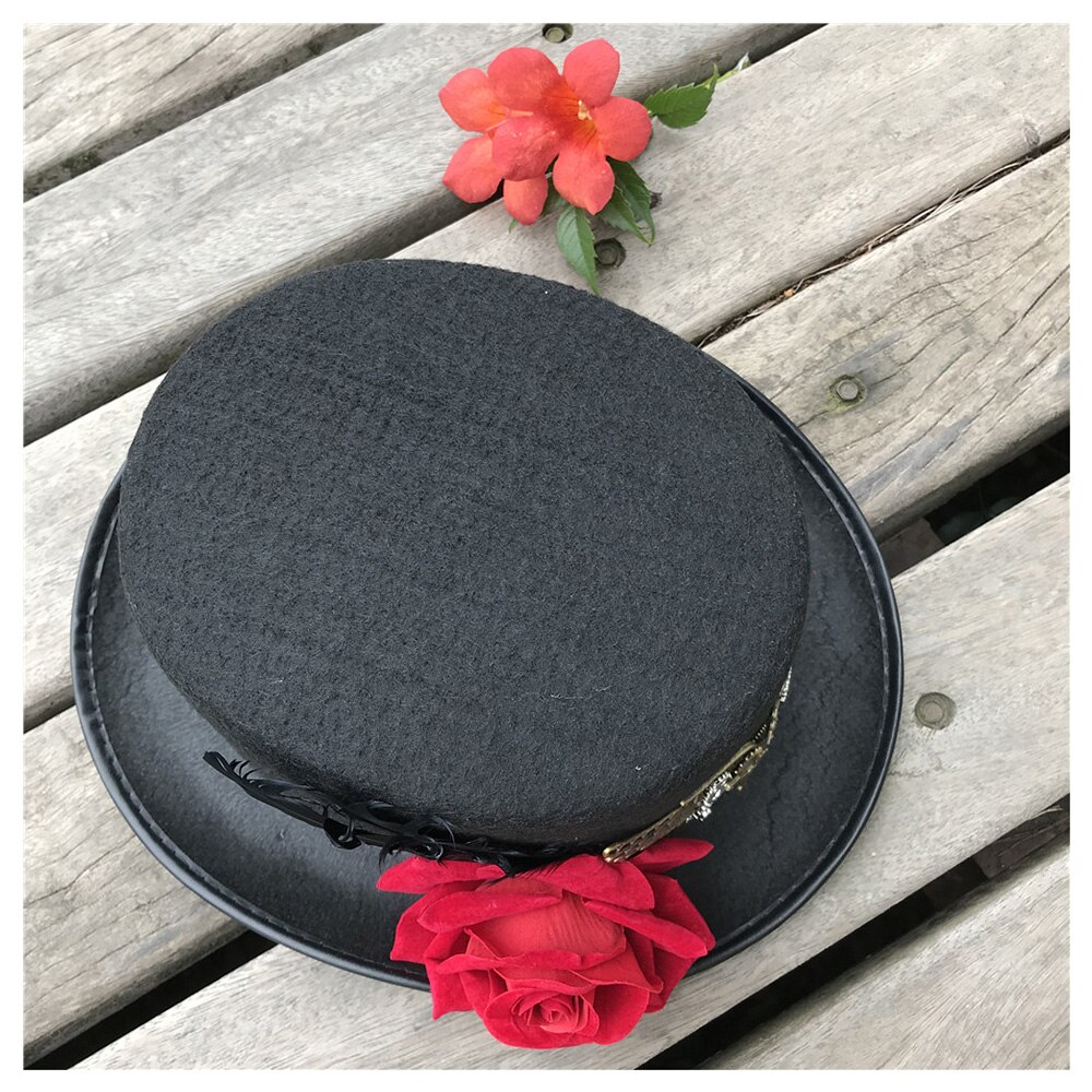 Steampunk Top Hat With Rose For Women Dance Party Hat Cosplay Hat Performance Hat Size 57CM Steampunk Hat