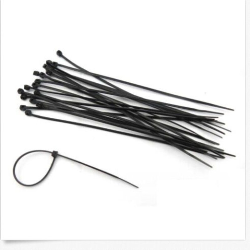 5mm 200mm Zelfsluitende Kabelbinders Nylon Plastic Wire Zip Tie Cord Strap 500 pcs zwart