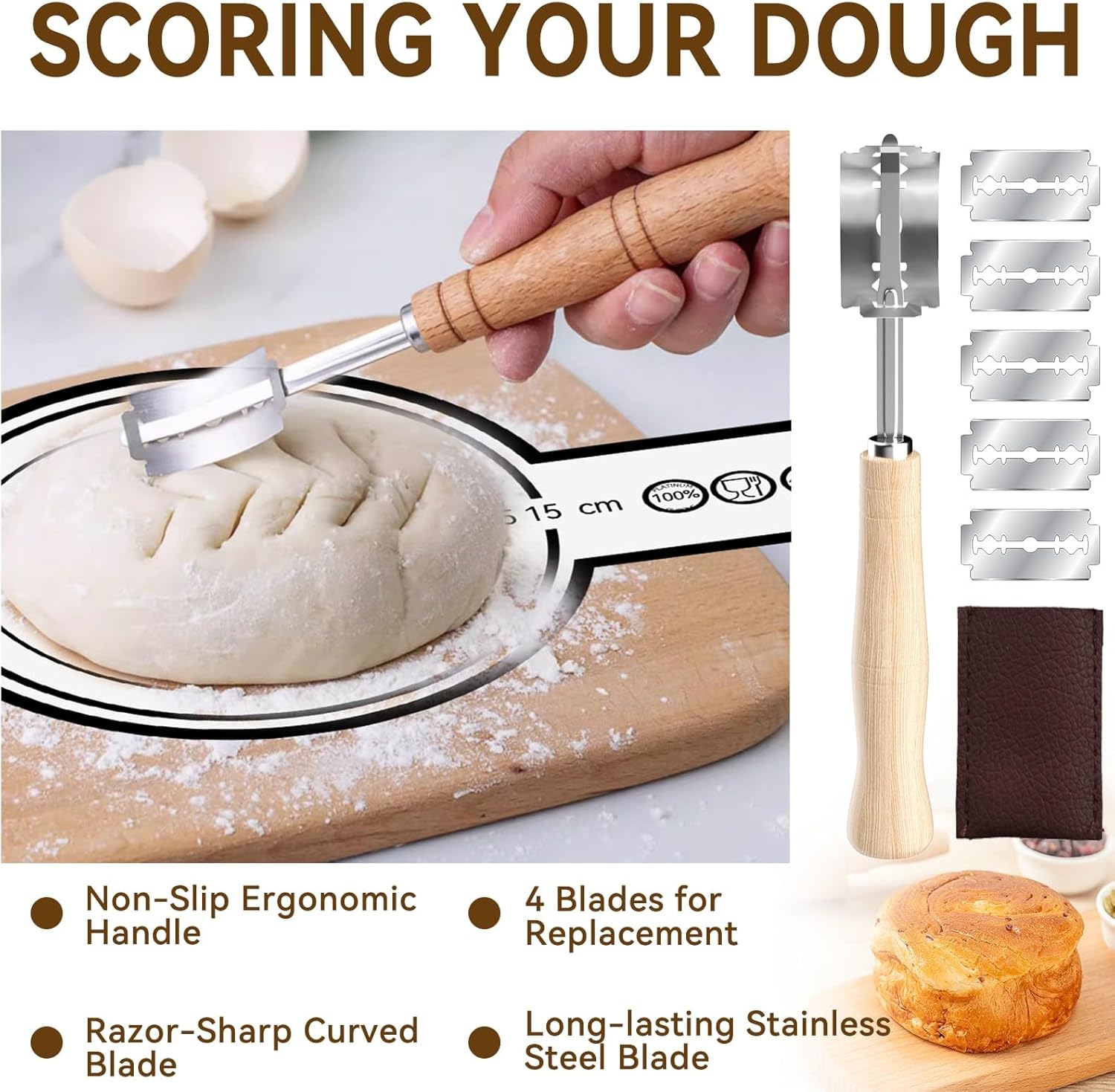 Sourdough Bread Starter Kit 30PCS Sourdough Bread Baking Supplies with Starter Jar Bread Sling Dough Whisk Bags