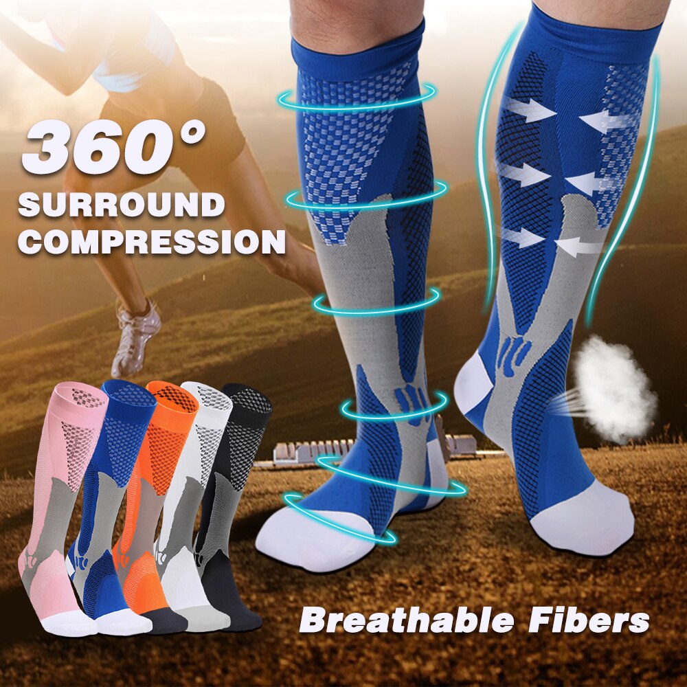 1Pair Breathable Running Football Riding Stocking Leg Support Running Sports Fitness Unisex