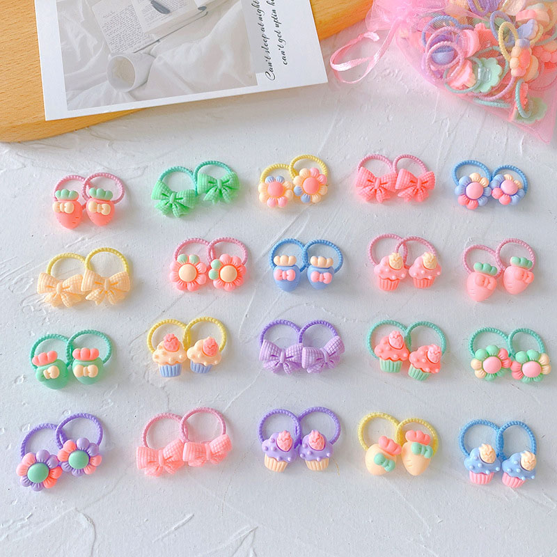 10/40 Pcs/Lot Mini Boog Haar Touwen Meisje Haar Grosgrain Lint Bows Met Elastische Haarbanden Kinderen Haar accessoires: 40 pcs D