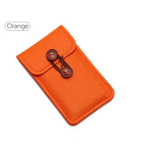 Cartera de fieltro de lana hecha a mano para iPhone 8 Plus 5,5 pulgadas funda para iPhone 6S 7 8 4,7 pulgadas bolsas móviles bolsas de teléfono funda transparente: For iPhone 7 Plus / Orange