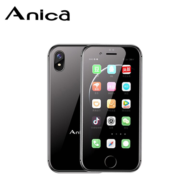 Original Anica i8 Mini Smartphone android 6.0 2.45" WCDMA 3G Cell Phone WiFi Box GPS Speaker Celulares 8GB Mobile Cellphone: Black