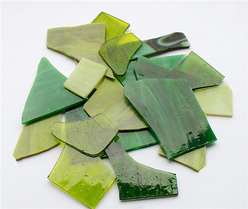 Azulejos de mosaico de vidrio de Mica Irregular para iglesia, piezas de vidrio roto transparente para manualidades, materiales de mosaico decorativos de pared DIY de 500g: C