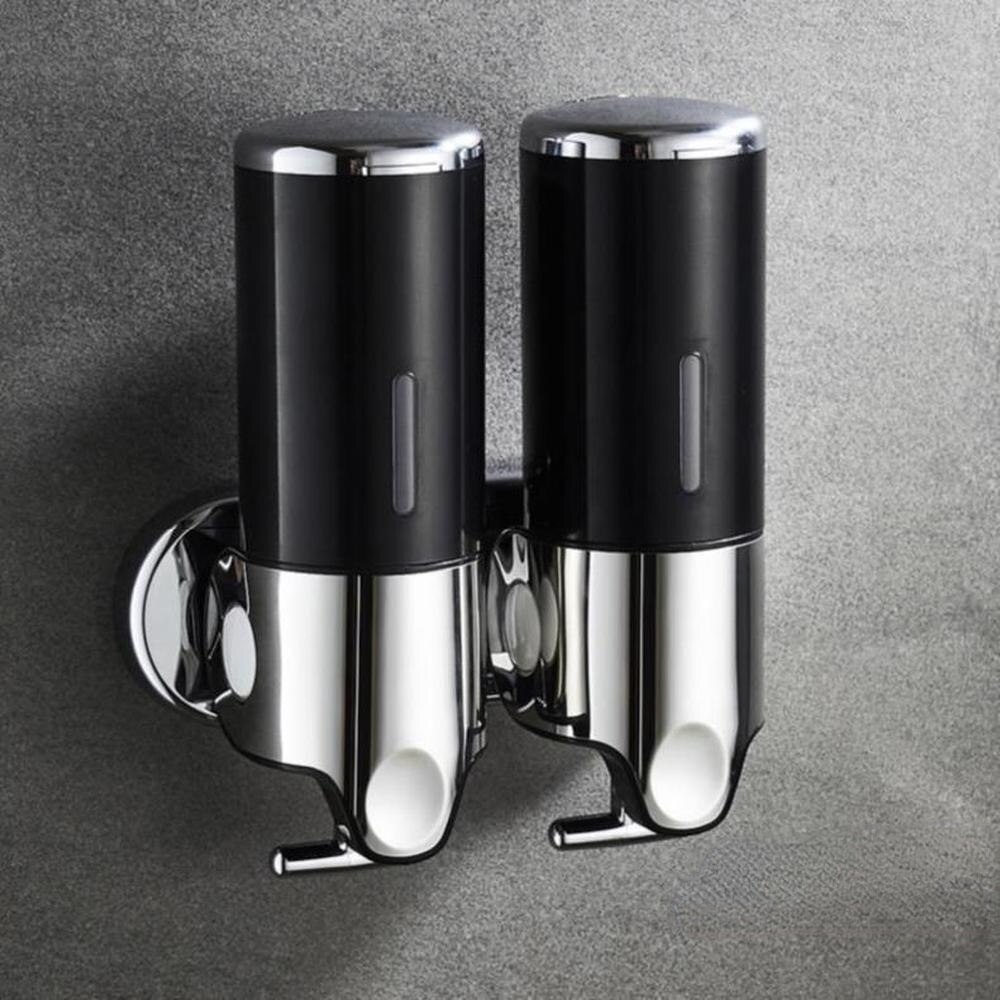 Zauberstab Montiert Dusche Spender einstellen-Edelstahl Hand Seife Spender Shampoo Spender für Dusche Zauberstab 3 Kammer 17 unzen/500mlX2: Silber--1000ml