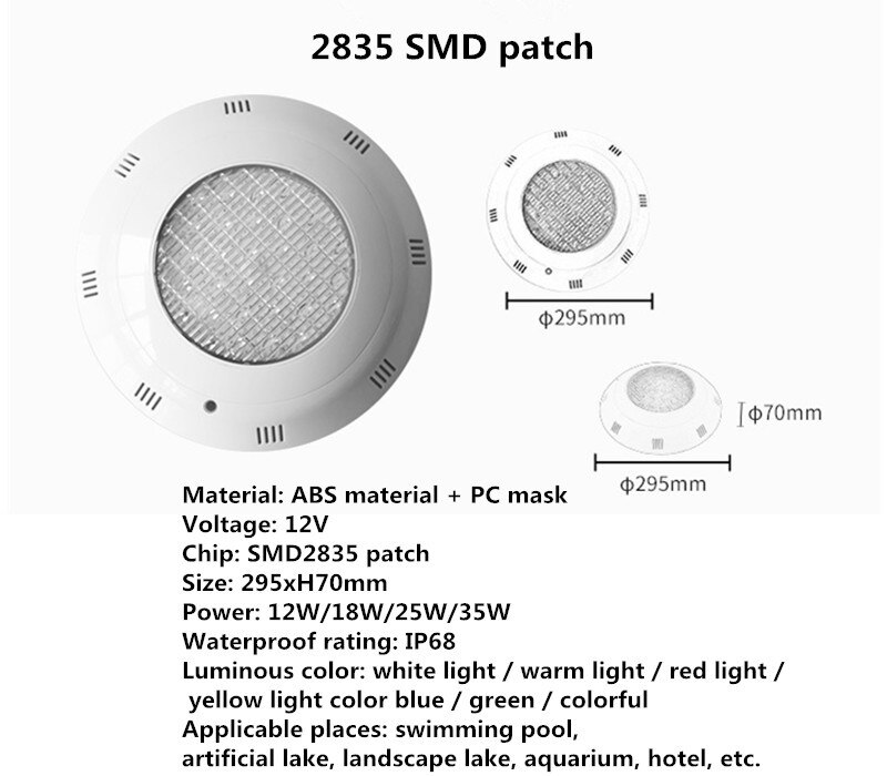 Waterproof Led Light Wall Hanging Fountain Garden Fountain Spa Party Fontaine Murale Pool Light Luz Subaquatica Ip68 18W 24W 12V