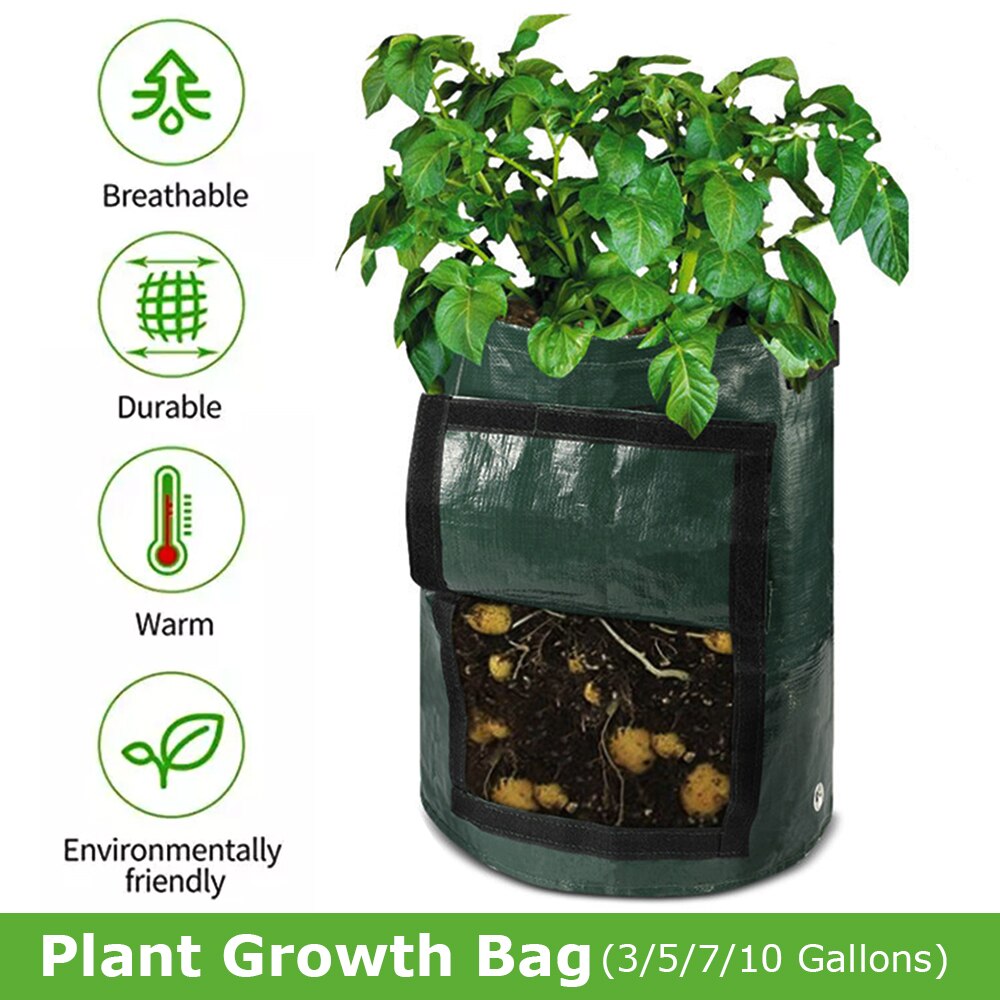 Garden Plant Growth Bag Potato Strawberry Greenhouse Vegetable Planting PE Bag Moisturizing Vertical Grow Bag Seedling Pot