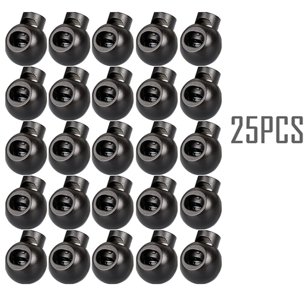 100pcs Round Cord Locks Sliding Spring Clasp Stop Toggle Stopper Round Ball Shape Luggage Lanyard Stopper String Cord Lock #35: L