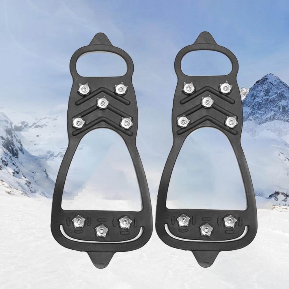 2Pcs Antislip 8-Tand Stijgijzers Siliconen Schoenen Cover Outdoor Reizen Apparatuur Ndoor Outdoor Regenachtige Dag Herbruikbare