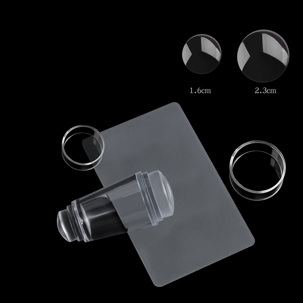 Transparent Head Nail Stamper Scraper Set Silicone Stamper for Nail Art Stamping Plate Template Stamp Tools