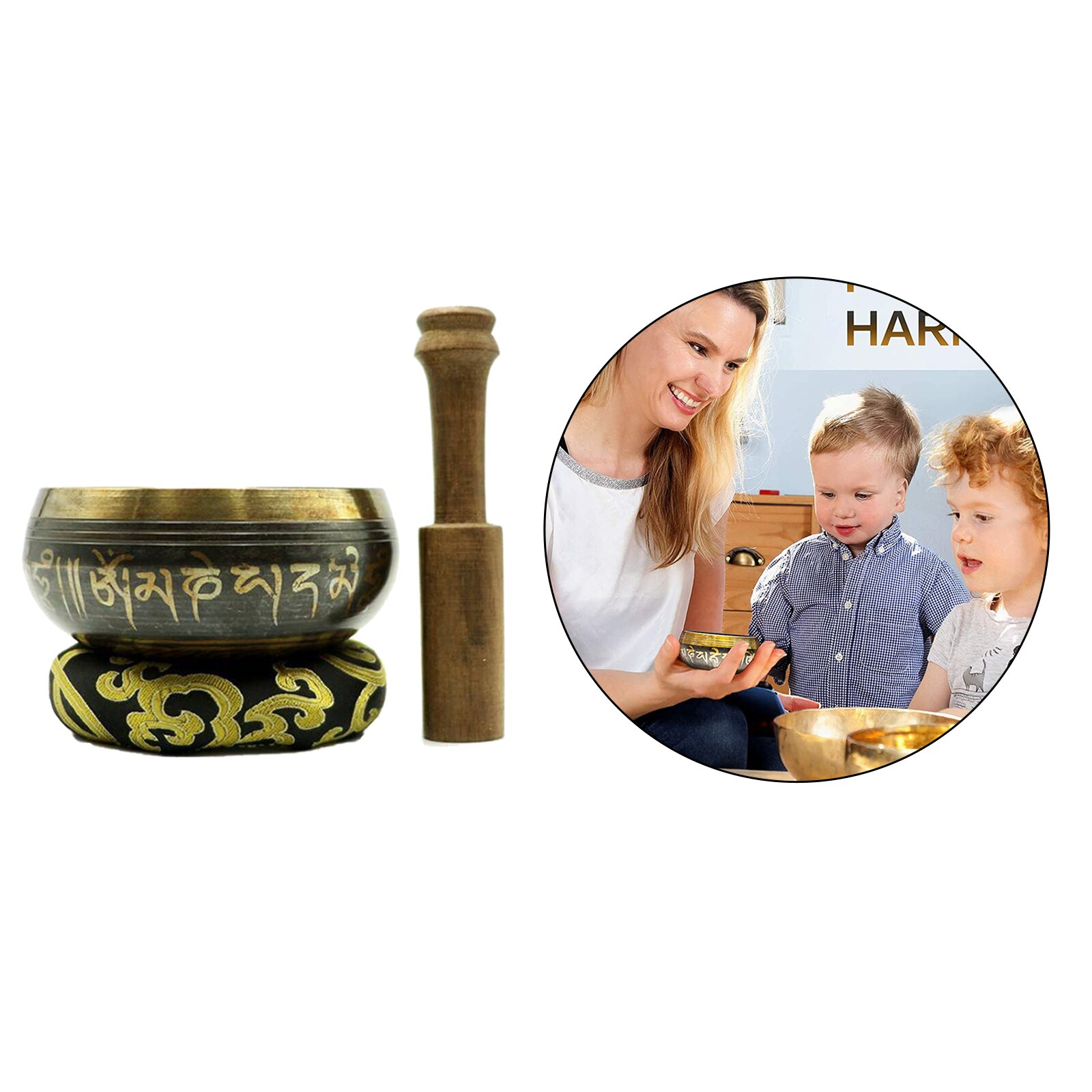 7 inch oranje heldere kristallen klankschaal met handvat, Chakra
