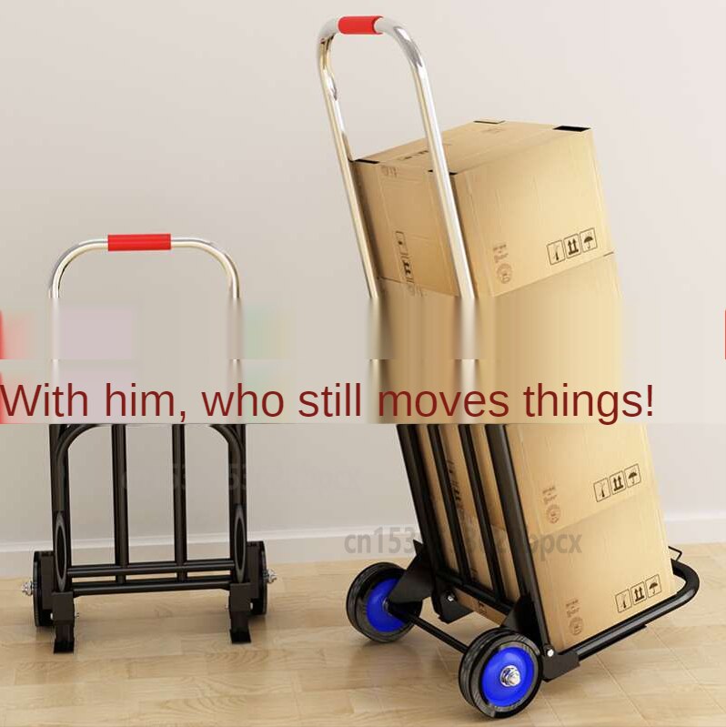Small Pull Cart Home Folding Retractable Trolley Shopping Compression-resistant and Wear-resistant Luggage Carrying Pull A Truck