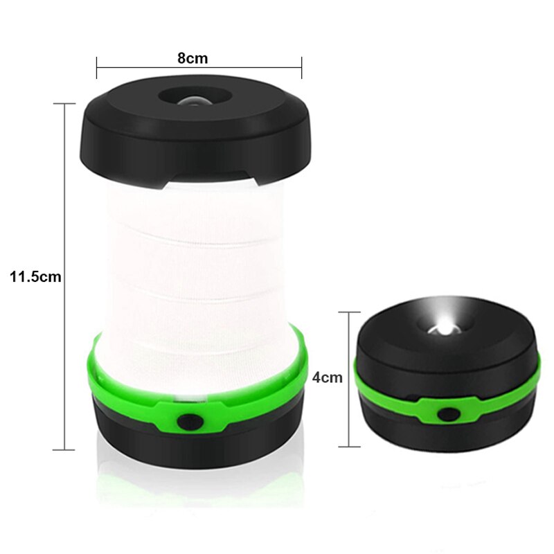Mini led-kampeerlantaarn op batterijen, zaklamp, opvouwbaar, draagbaar, voor buiten, tentlantaarn voor wandelen, kamperen