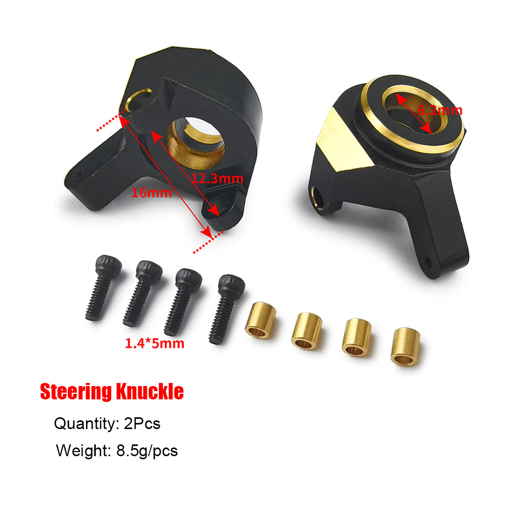 MIBIDAO-cubierta diferencial de latón, nudillo de dirección, adaptador hexagonal, acoplador de peso para Axial SCX24 1/24 RC, piezas de mejora de coche, accesorios