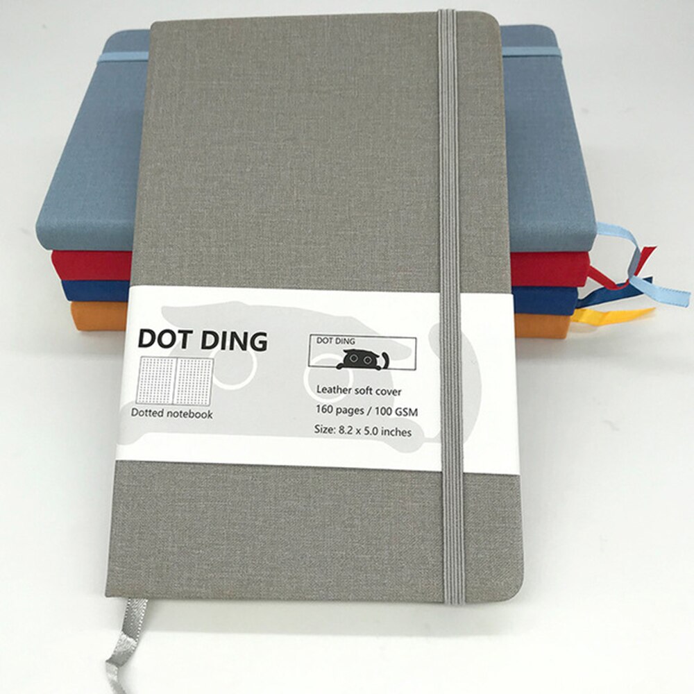 A5 Dotted Notebook 100 GSM A5 Journal Cloth hard cover, 160 pages, ivory white paper Hand-made planner Agenda