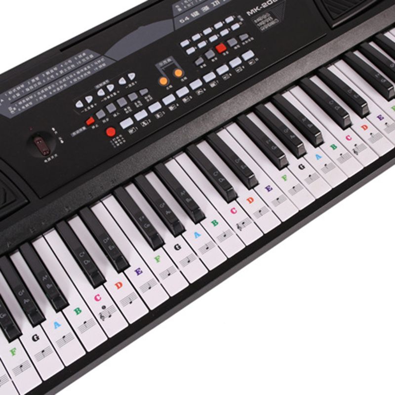 Piano Keyboard Stickers Colorful Detachable Music Decal Spectrum Sticker Symbol