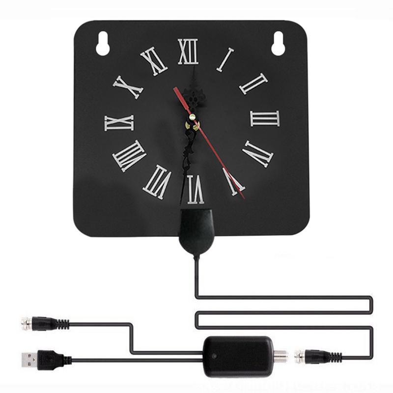 300 Miles Indoor Digital TV Antenna Alarm Clock Style With Signal Amplifier Booster HDTV Antenna