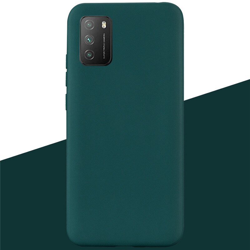 For POCO M3 Case Soft Silicone Tpu Case For Xiaomi Poco M3 Case Protective Silicone Case For POCO M3 M 3 Fundas Coque Shell Capa: 14 Dark Green