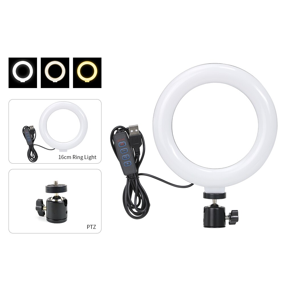 Selfie Ringlight Photography 16cm LED Rim Of RingLamp With Mobile Holder Stand Round Ring Light Tripod For Phone Smartphone Live: ring light