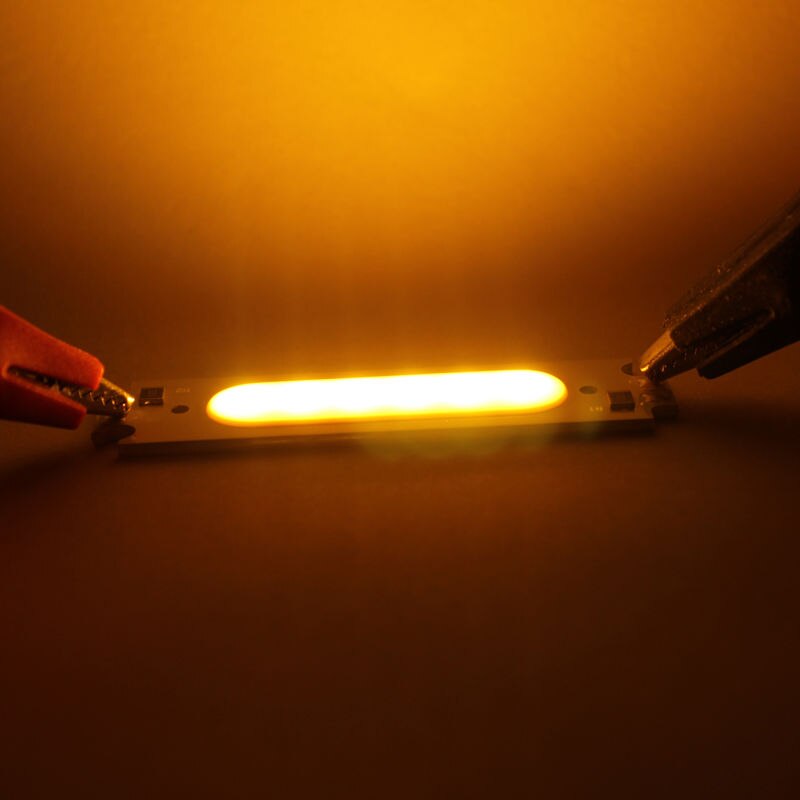 10 stk 2w 12v hvid rød grøn blå cob high power led stripe led lysdiode: Gul