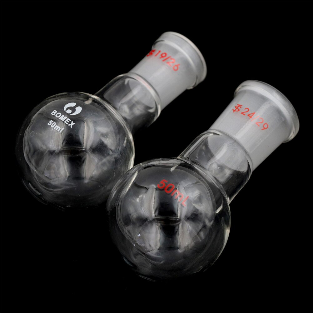 24/29 19/26 1-Hals 50 Ml Enkele Nek Chemie Kolf Ronde Bodem Glazen Kolf