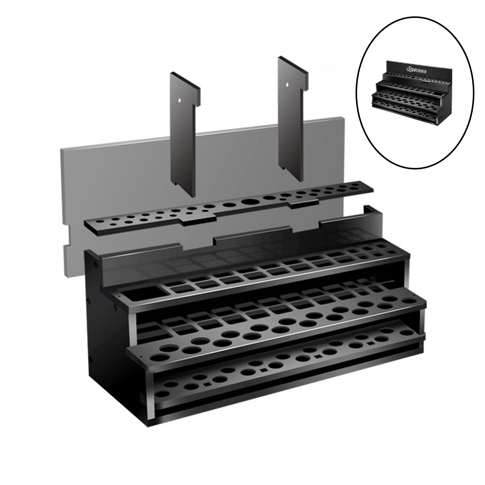 3-Shelf Tier Multi-Purpose Acrylic Tool Module Paint Stand Holds Up to 72 Tools for Pigment DIY Model Tools Ink Bottle