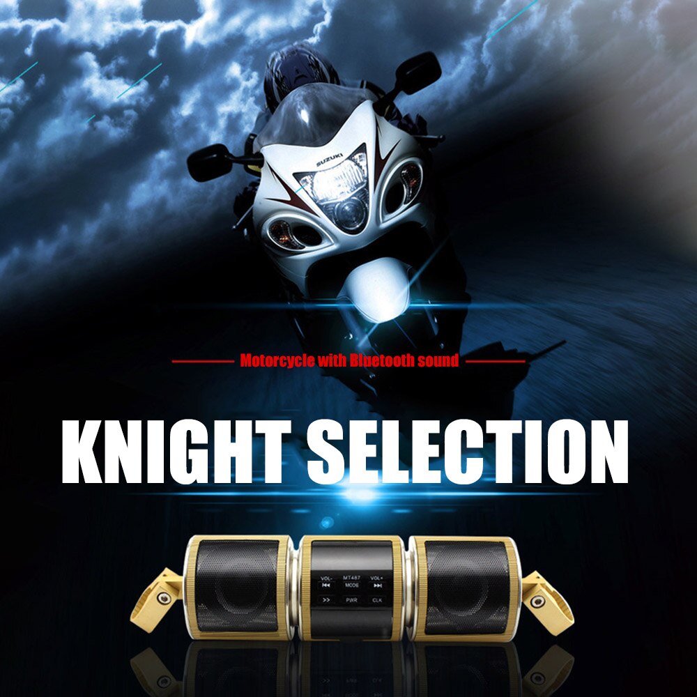 Motorcycle Bluetooth Music Player MP3 Waterproof Motorcycle Stereo Speaker MT487 FM Radio Adjustable LED Screen