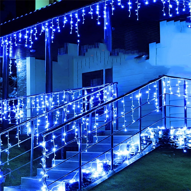 Luces Led de cascada para decoración de exteriores, cadena de luces de Navidad, caída de 5M, 0,4-0,6 m, para , jardín, aleros