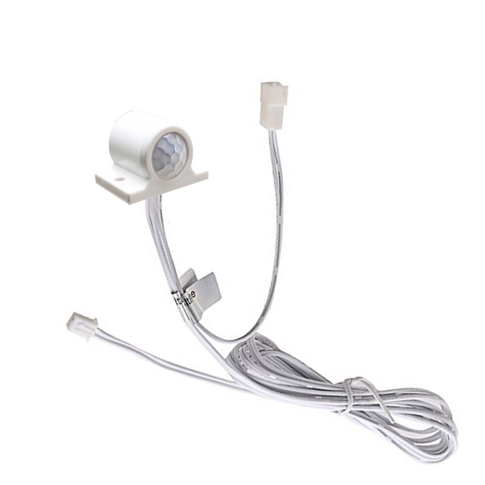 DC 12V Automatic On Off switch LED Strip PIR Body Infrared Motion Sensor Detector Switch LED Strip Light For Cabinet Wardrobe: sensor White