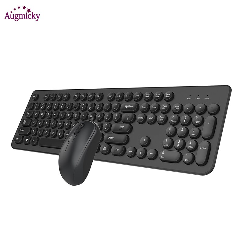 USB Wired Steampunk Vintage Gaming With Round Key Cap Multimedia Button Keyboard Keypad Mouse Combos Set