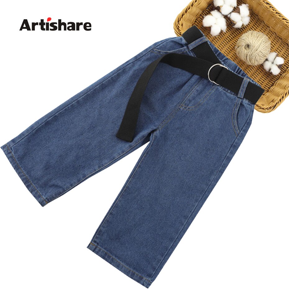 Baby Jeans Belt Jeans For Girls Casual Style Kids Jeans Girls Spring Autumn Kid Clothes