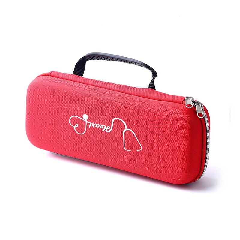 Praktisk bærbar lynlås klassisk letvægts stethoskop med dobbelt hoved opbevaringstaske taske stødsikker vandtæt bekvemmelighed: Rød