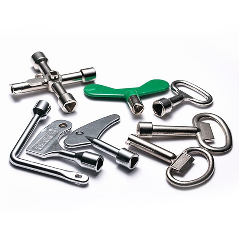 1PCS HSR/Metro Trains Triangle Key Lock Elevator Door Key Multifunction Electric Cabinet keys Universal Cross Key Trash Bin Key