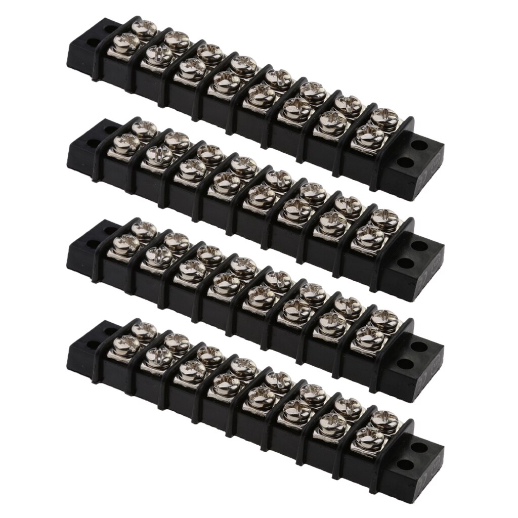 4 Pcs 8 Gang Circuit Terminal Block Bus Bar 12-Point Power Distribution Block 30A For Truck RV Trailer Caravan Yacht Boat Marine