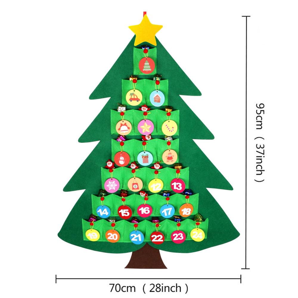 Christmas Advent Calendar Pouch DIY Countdown Calendar Flip Pattern and Numbers Wall Hanging Ornament Year Home Decoration