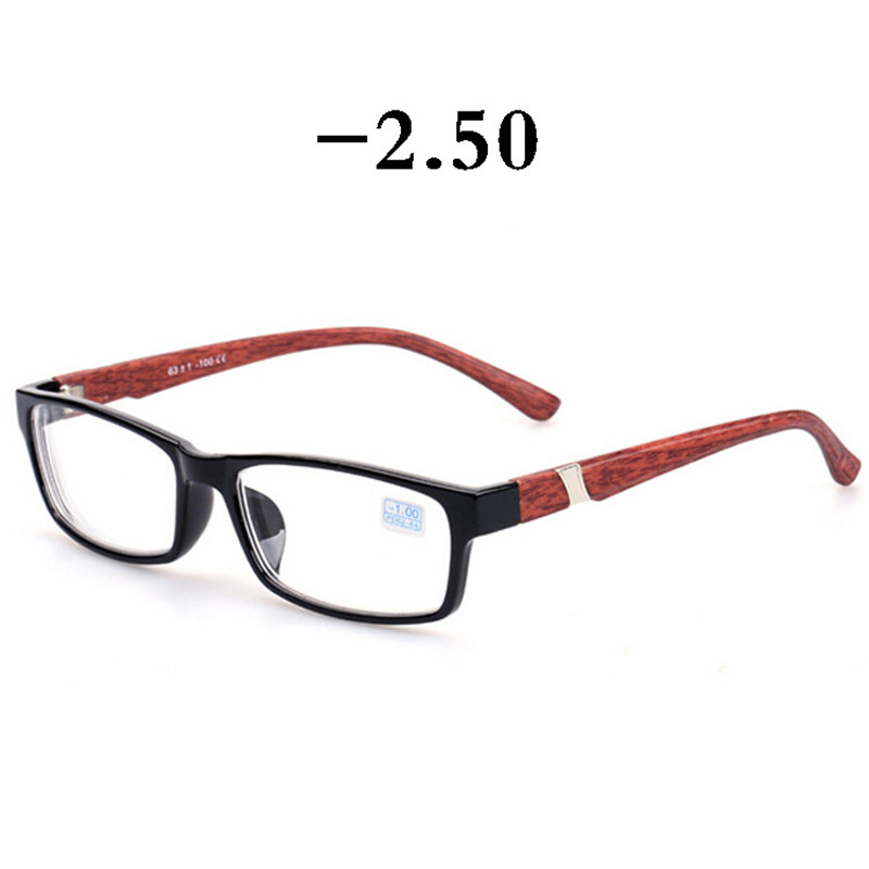 iboode Anti Blue-ray Myopic Glasses Myopia Eyeglasses Women Men Short Sight Eyewear -1.0 -1.5 -2.0 -2.5 -3.0 -3.5 -4.0: Wood Grain -2.50
