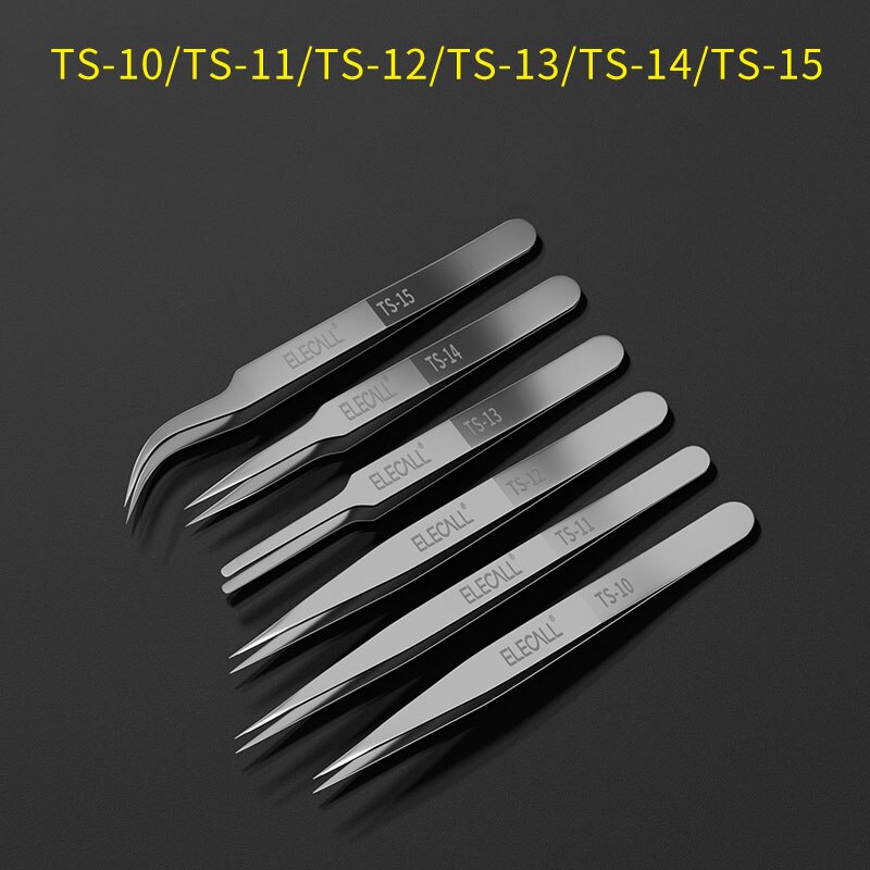 10-Piece ESD Precision Tweezers Set – Stainless Steel Anti-Static, Non-Magnetic, Repair Kit