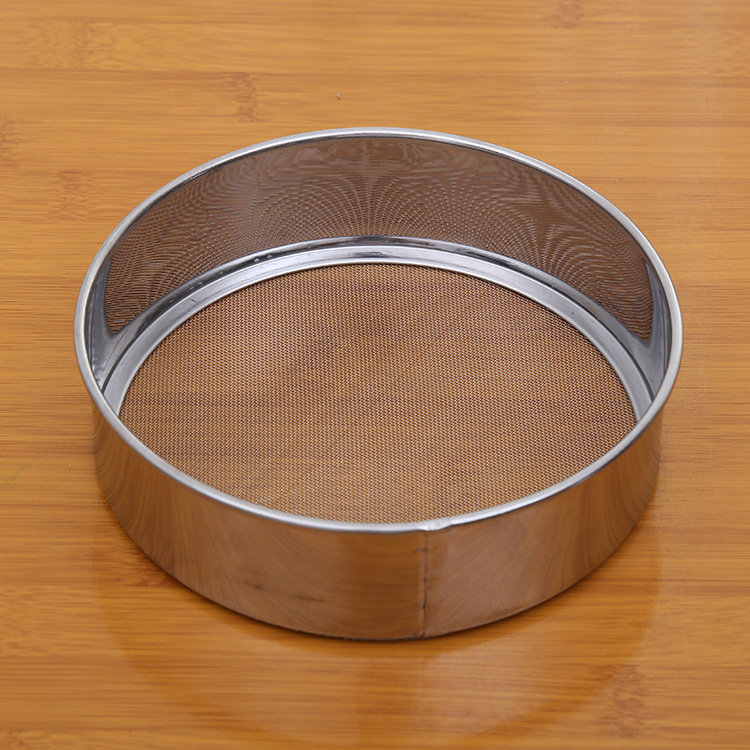 Tamiz de harina redondo de acero inoxidable, colador de malla fino de 15cm, 40 coladores, herramientas avanzadas de cocina para hornear pasteles, 0645 OK, 1 unidad