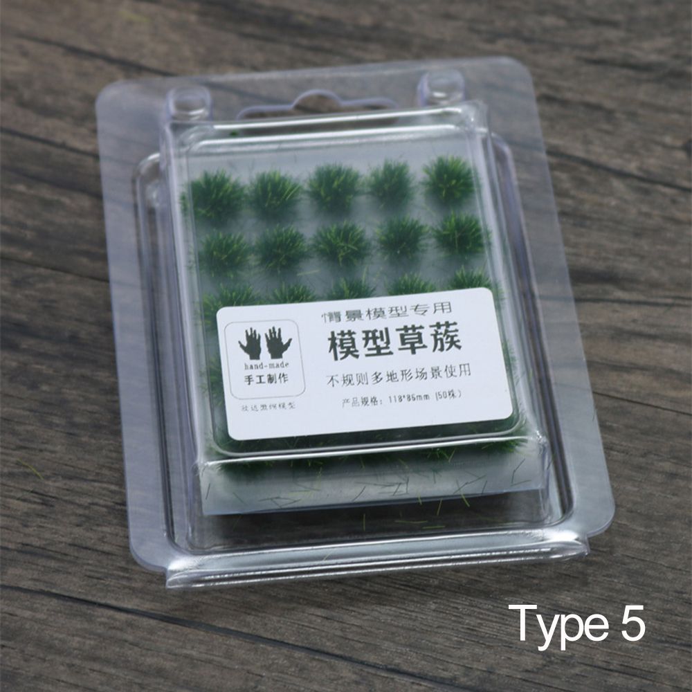 50PCS 5mm Landscape Multi-terrain Sand Table Scene Simulation Model Plant Cluster Miniature Grass Bushes Artificial Grass Tufts: type 5