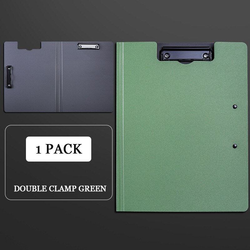 A4 folder folder folder double clip multifunctional file splint handout clipboard students use test papers to receive: Green