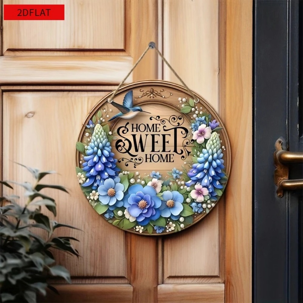 Vintage Home es un dulce letrero circular de madera colgante, adecuado para el hogar, la sala de estar, el jardín, la habitación, la decoración del porche,
