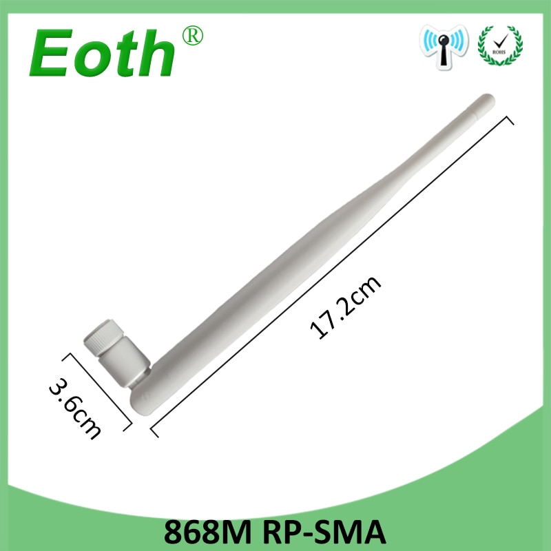 EOTH – antenne de réception de signal 868mhz 5dbi sma femelle 915mhz, module lora, antenne pbx iot, lorawan, gain élevé, 2 pièces