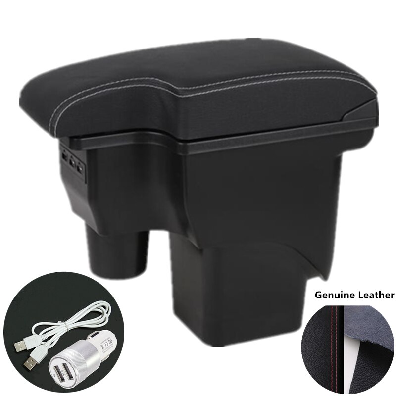 Voor Ford Focus 2 Armsteun Doos Voor Ford Focus 2 Mk2 Auto Armsteun Doos Auto Accessoires Nterior Retrofit Onderdelen Center opbergdoos Usb: Genuine Leather W