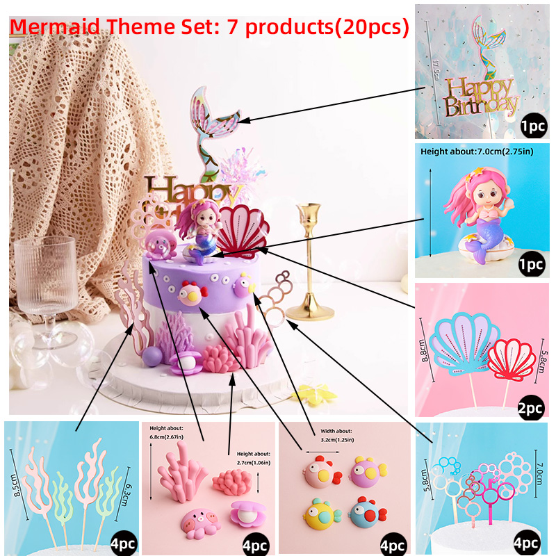 Décoration de gâteau océan poulpe, tortues, baleines, Poofish, rayons Manta pour enfants, décoration de gâteau de fête d'anniversaire, de réception pour bébé: Rouge